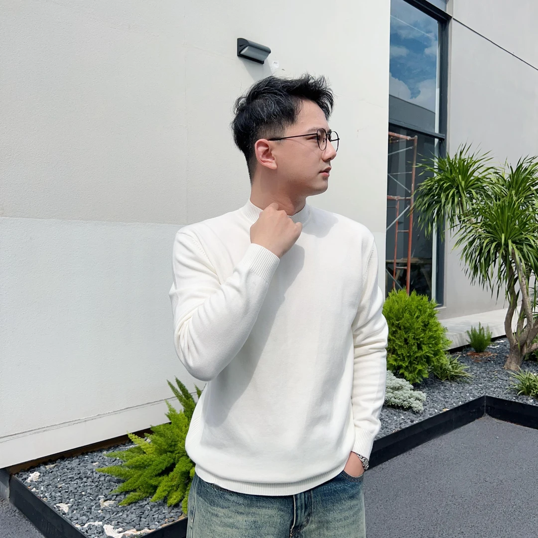 秋冬新款柔软高品质男士半高领领针织衫羊毛衣秋冬保暖【江】8820