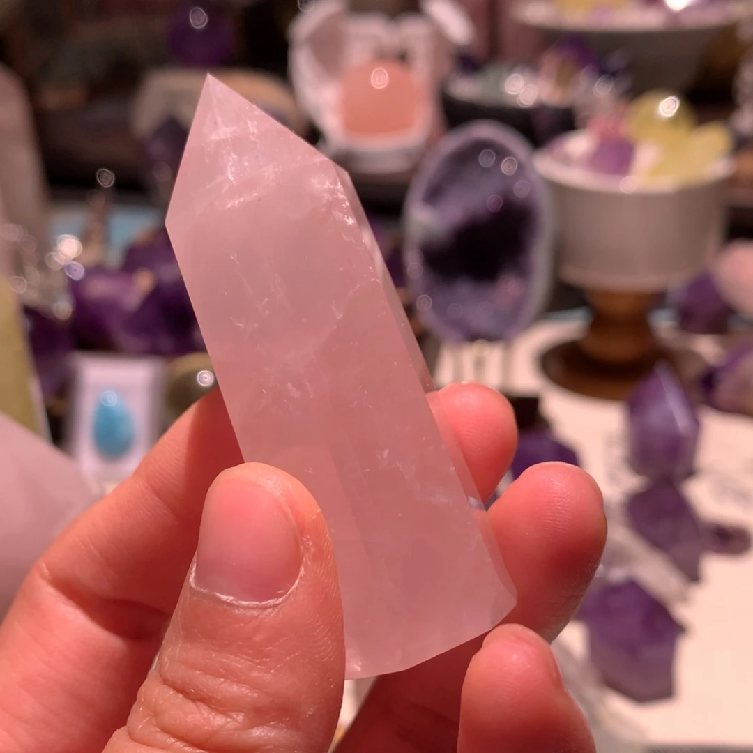 水晶把玩未镶嵌樱**?粉水晶