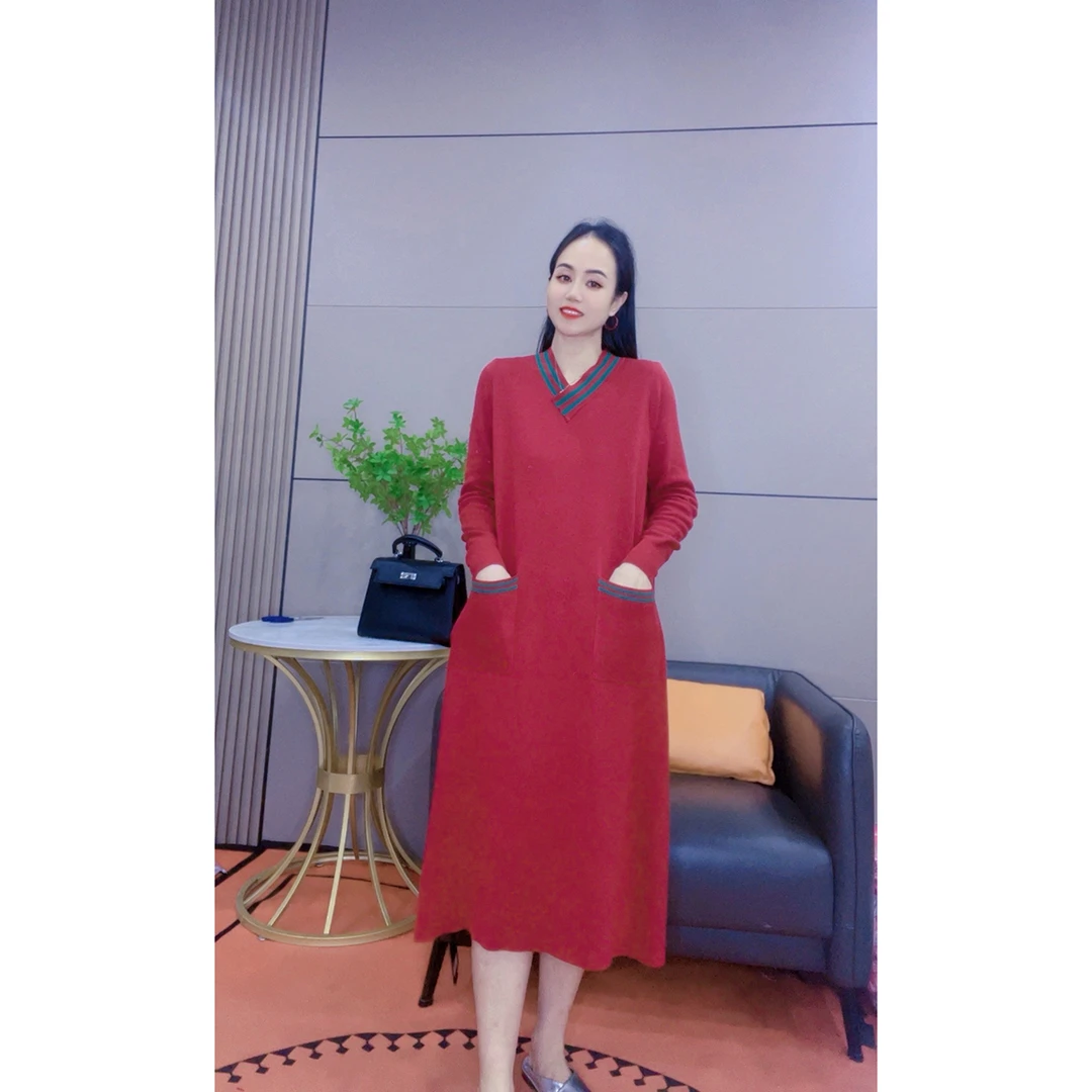 3582 秋冬新款针织打底裙大码女装连衣裙