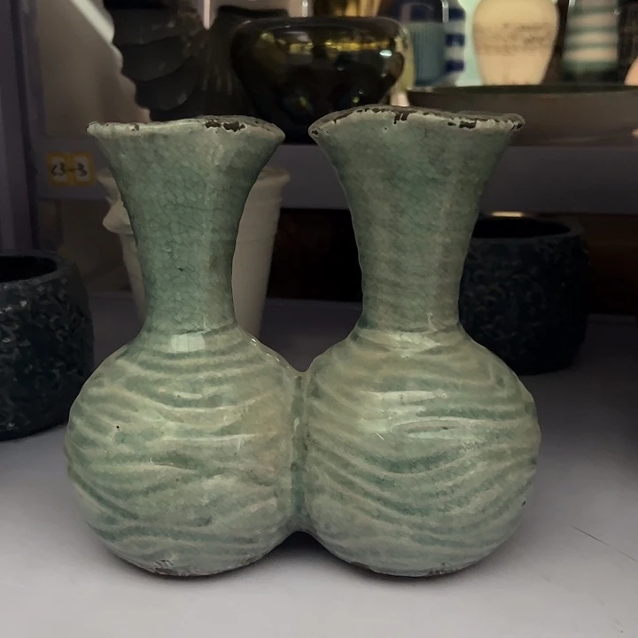 陶瓷粗陶连体花瓶