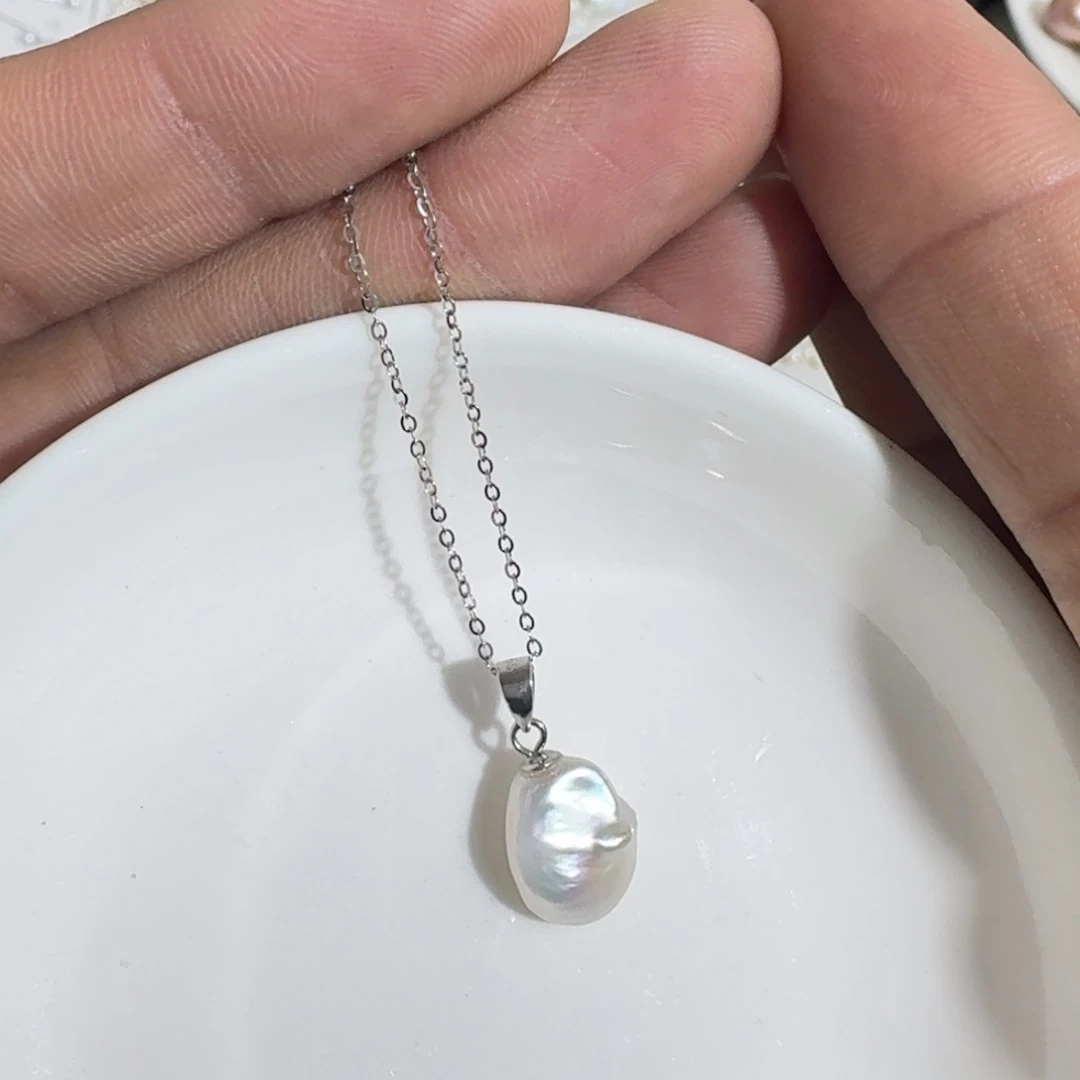 吊坠(赠链)淡水珍珠银S925镶嵌