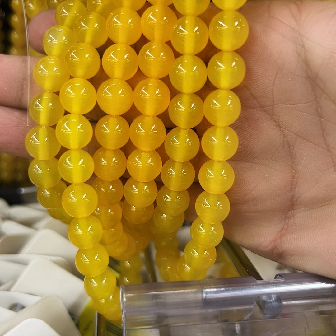 水晶手链未镶嵌卡10双圈黄玛瑙