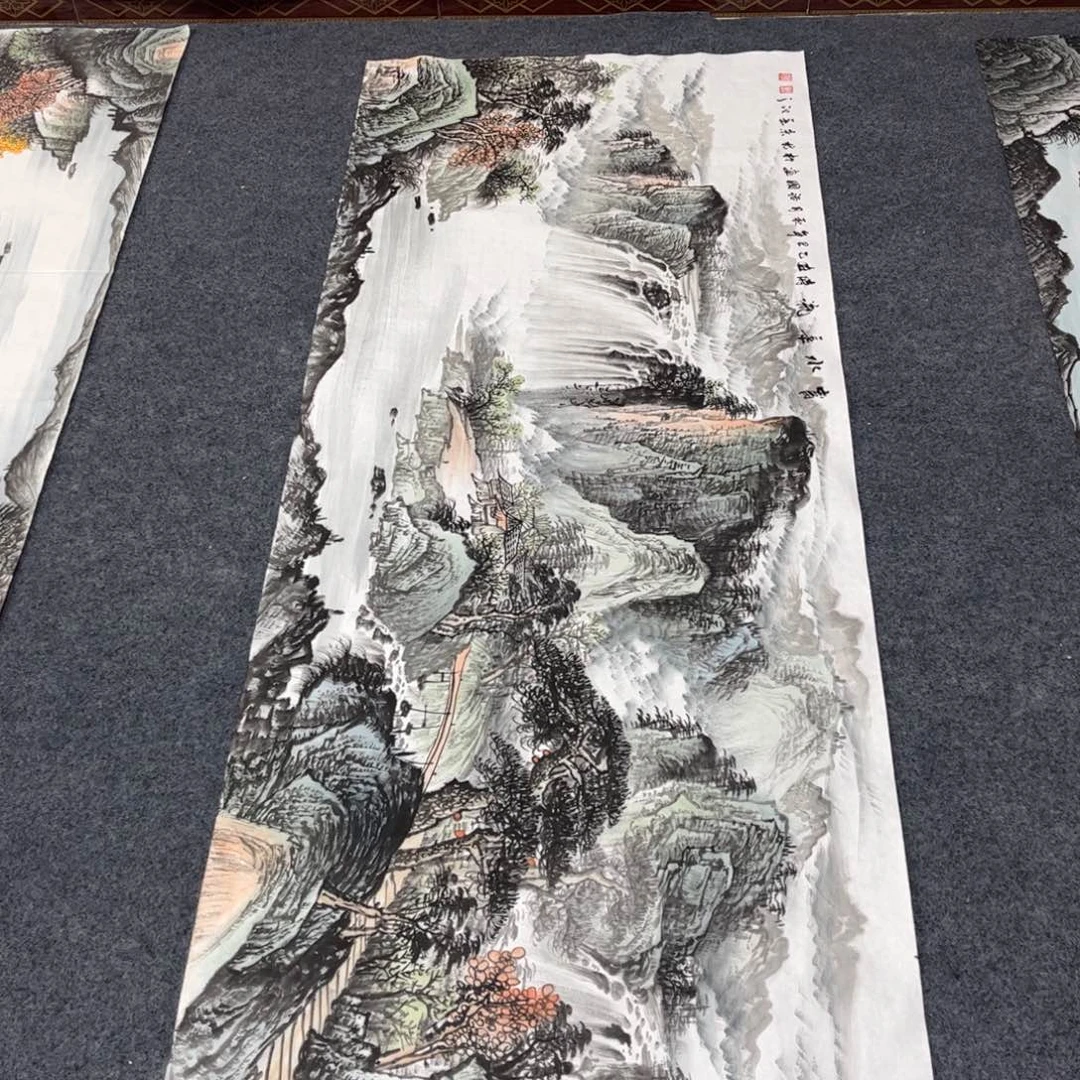 用***6国画丈二青绿山水