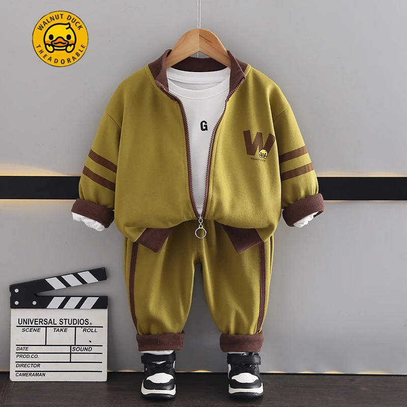 小黄鸭儿童25新款男童春装套装宝宝帅气时髦春秋季衣服