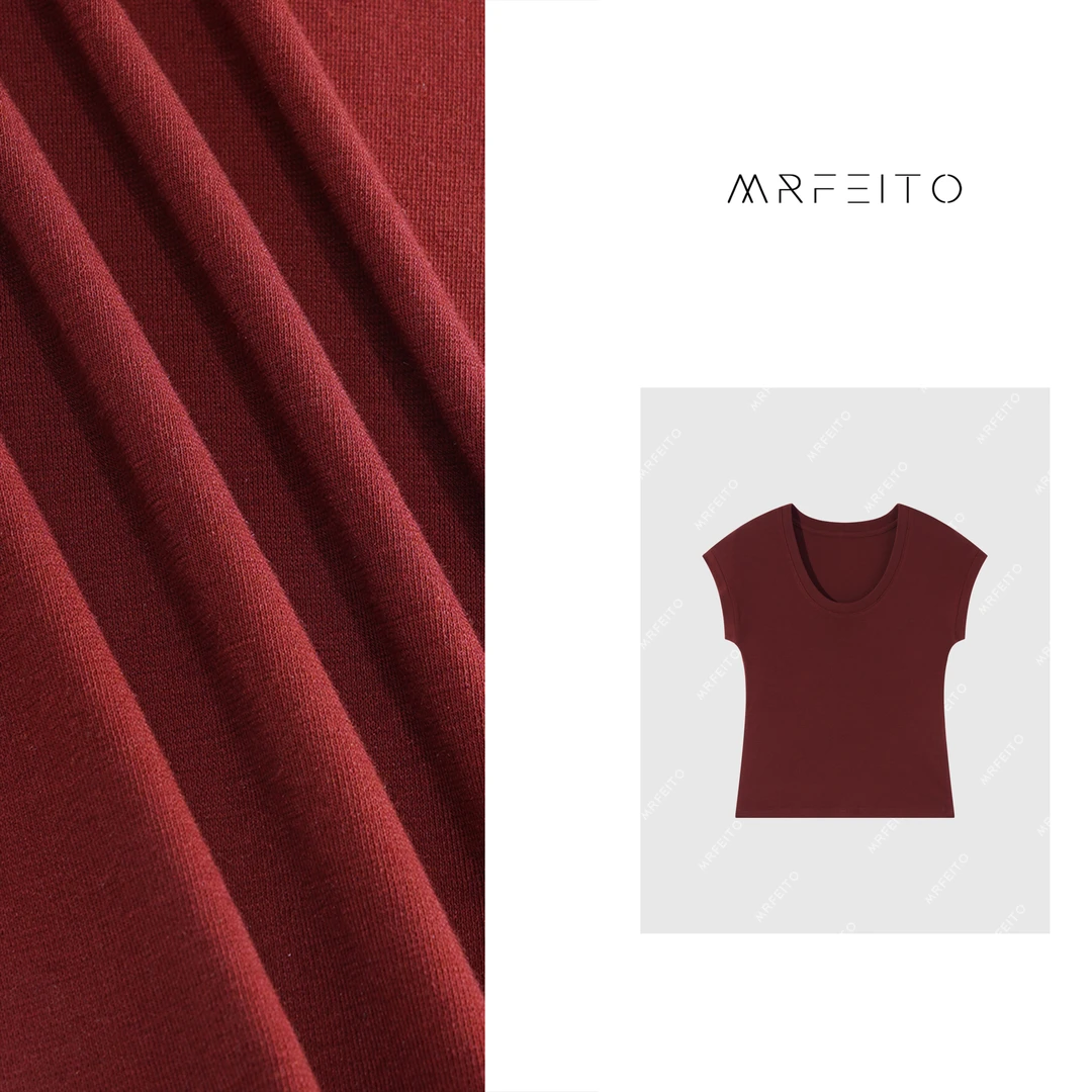 【魅力磁场】休闲纯色显瘦U领小飞袖女士T恤H16TX01C24736