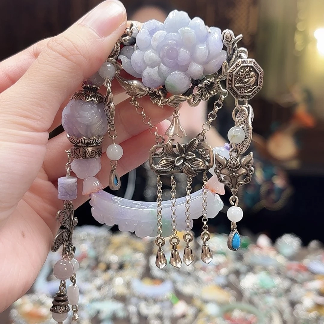 翡翠银S925镶嵌手链手链