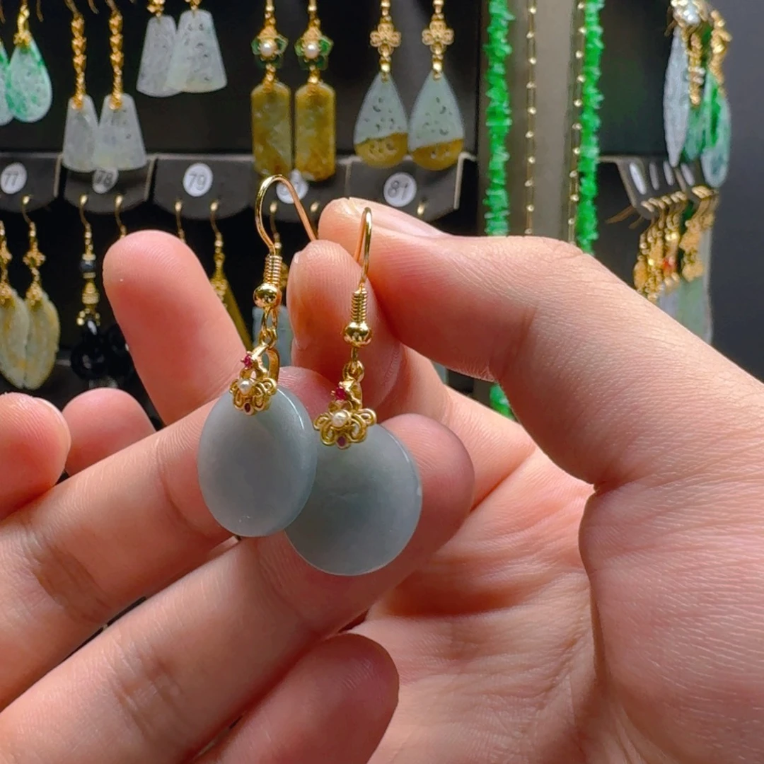 翡翠未镶嵌耳饰翡翠