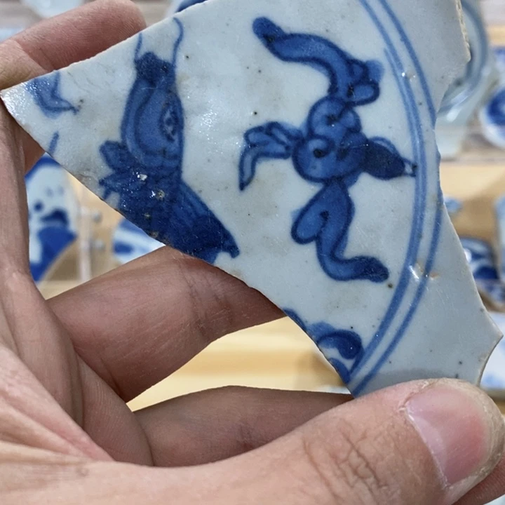 瓷片现代瓷器青花瓷片
