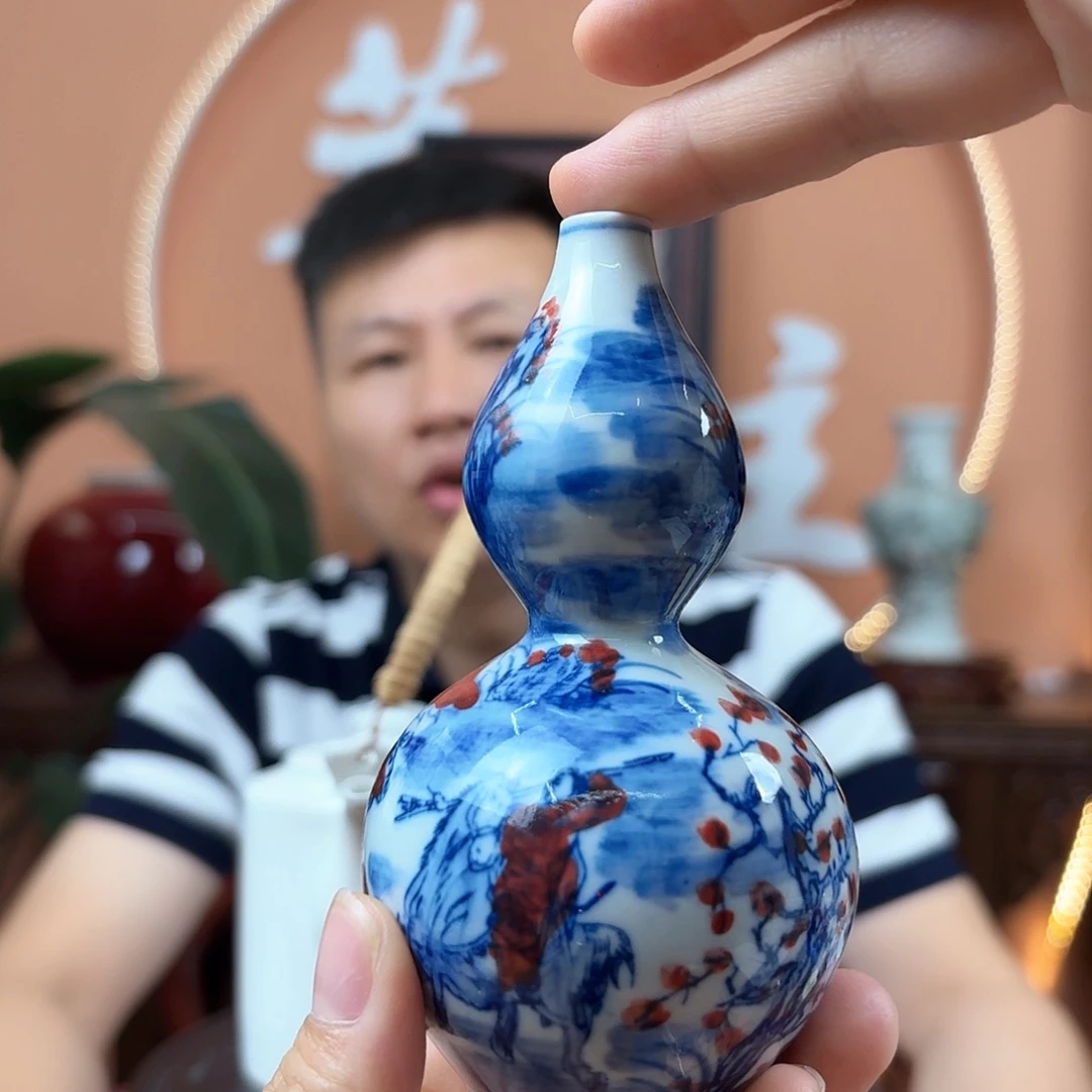 景德镇陶瓷手工花瓶葫芦