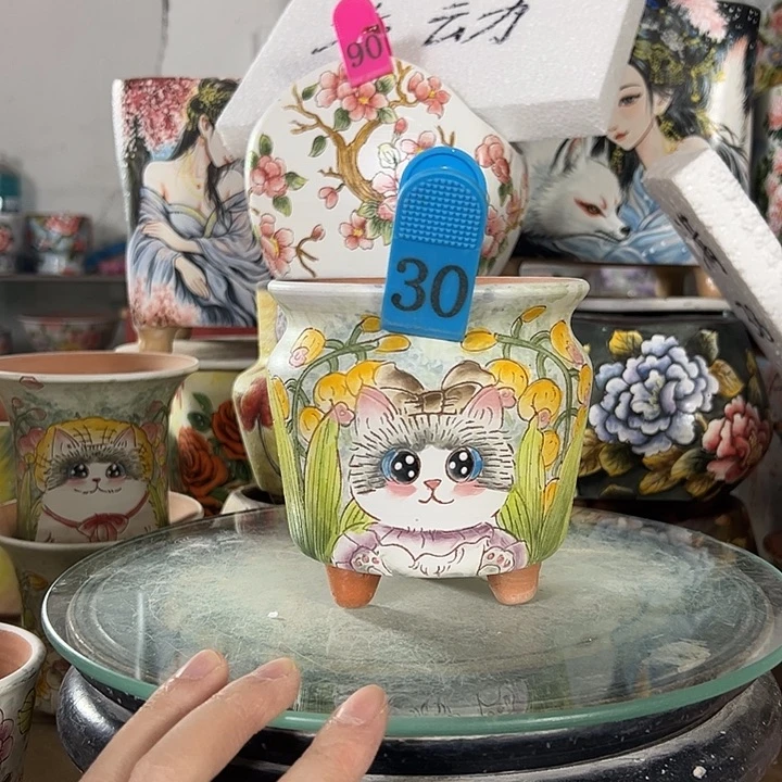 景德镇手绘花盆性价比超高