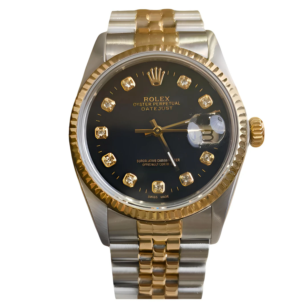 99新 Rolex/劳力士 日志型自动机械男表16013表径36后镶钻