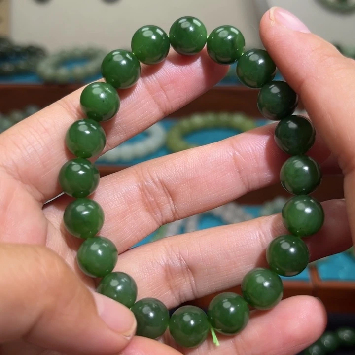 和田玉未镶嵌手链卡10碧玉