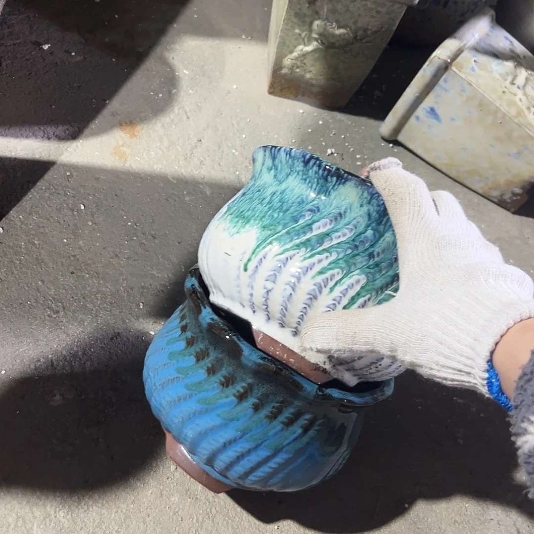 紫砂花盆里的小猫咪