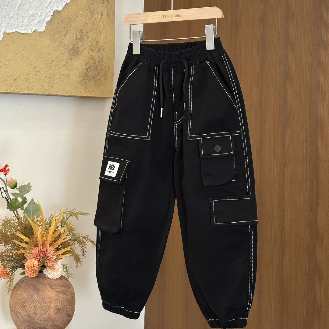 【春季新品】男女童春季潮牌工装裤洋气中大童亲子装新款宽松裤子