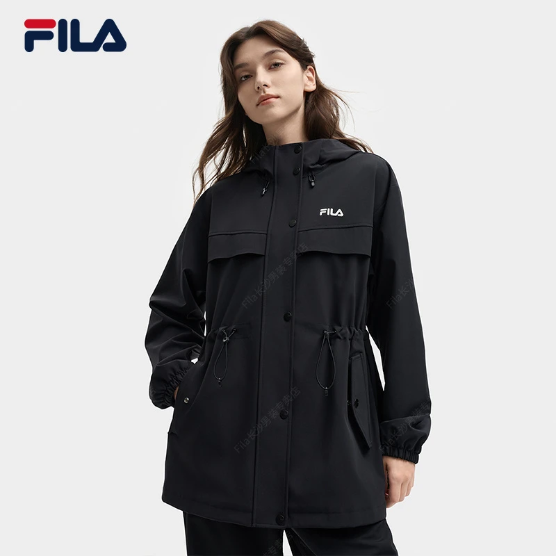 Fila/斐乐女子秋冬经典风衣机能户外显瘦连帽运动外套F11W539703F