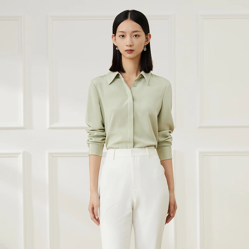 赢智尚早秋款简约中长款衬衫女ZE00583/ZE00585