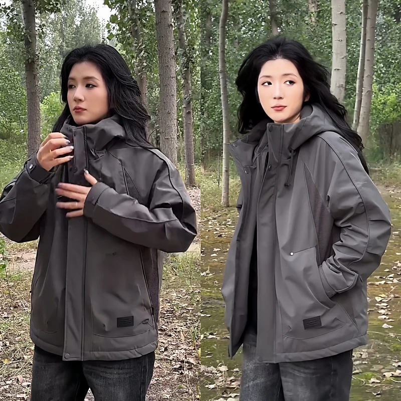 冬季新款防风夹棉连帽外套男士潮牌帅气百搭休闲宽松保暖棉服夹克