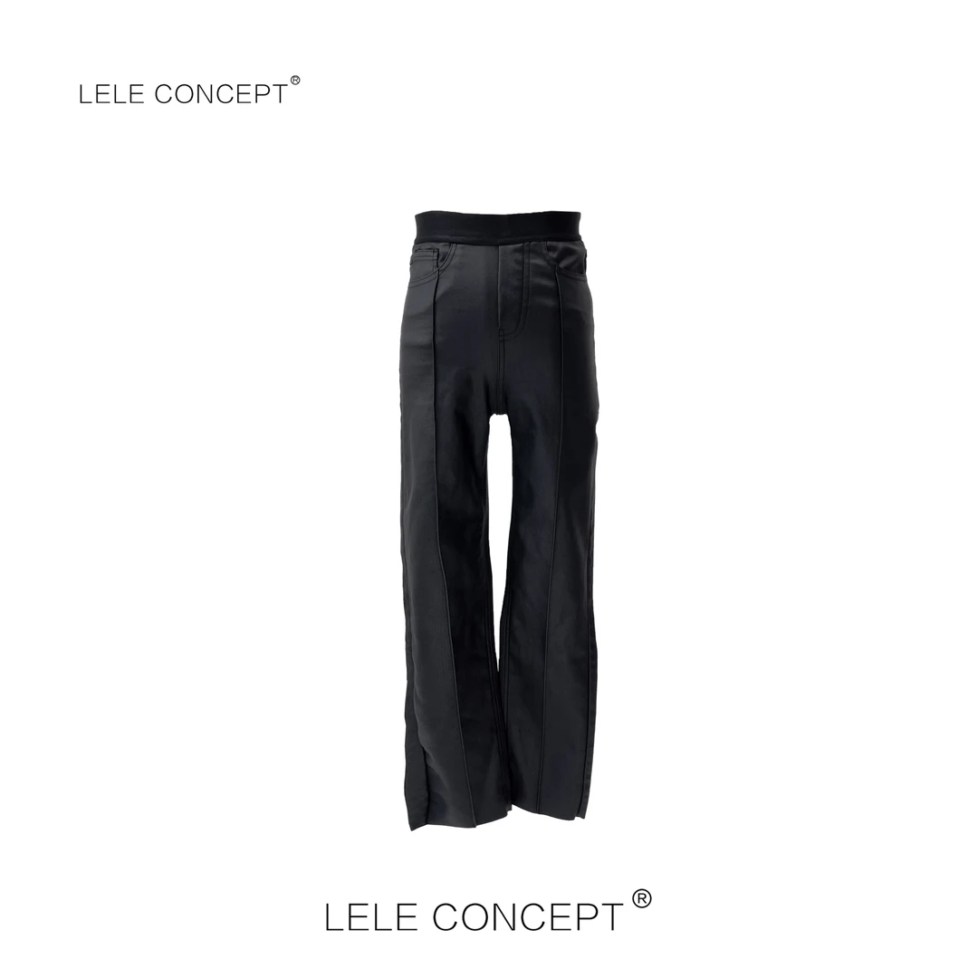 LELE CONCEPT 丨「夭夭」时尚舒适皮筋腰涂层裤K0275