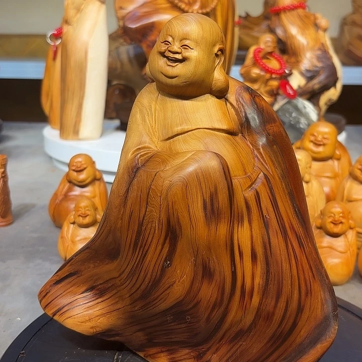 柏木太行崖柏弥勒佛