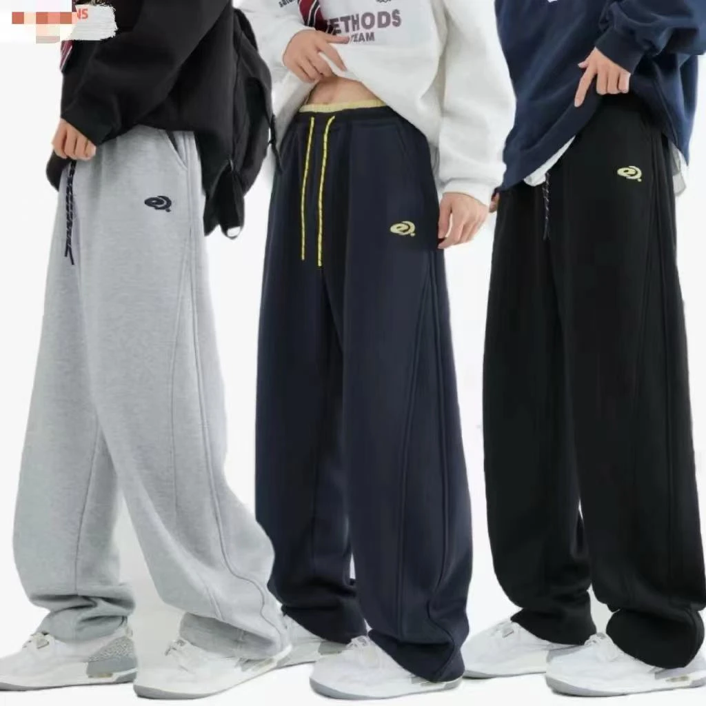 弯刀裤裤子灰色学生冬季宽松显瘦一裤两穿阔腿运动裤休闲裤舒适