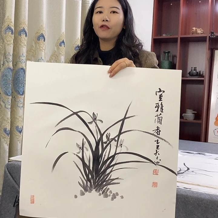 国画纯手绘国画写意作品50*50