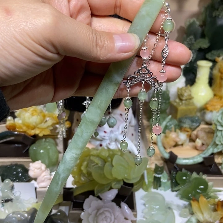 蛇纹石玉未镶嵌发饰