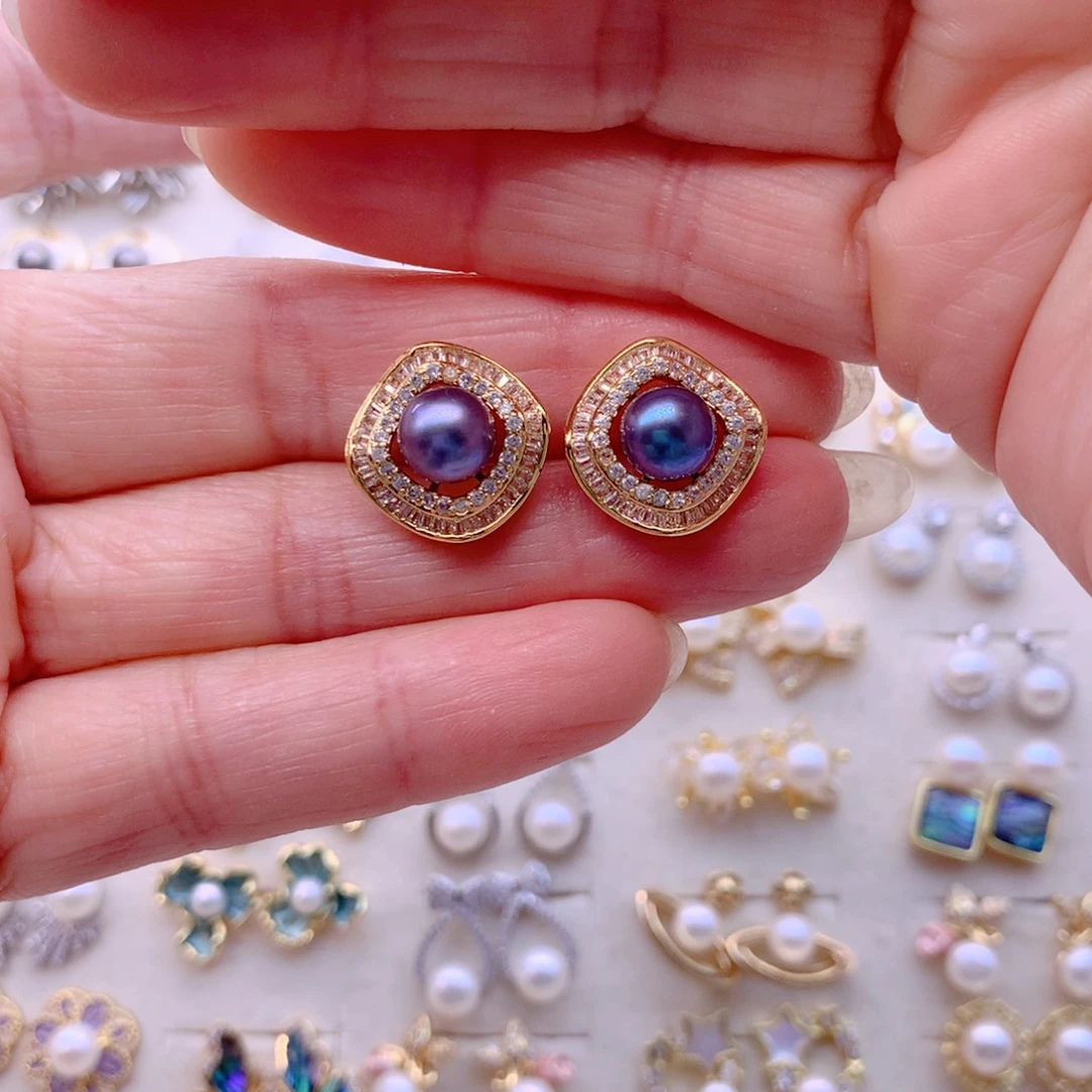 耳饰合金淡水珍珠