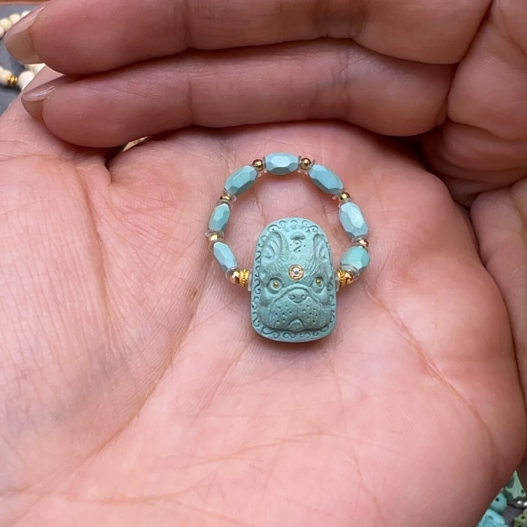 绿松石18K金镶嵌配件戒指