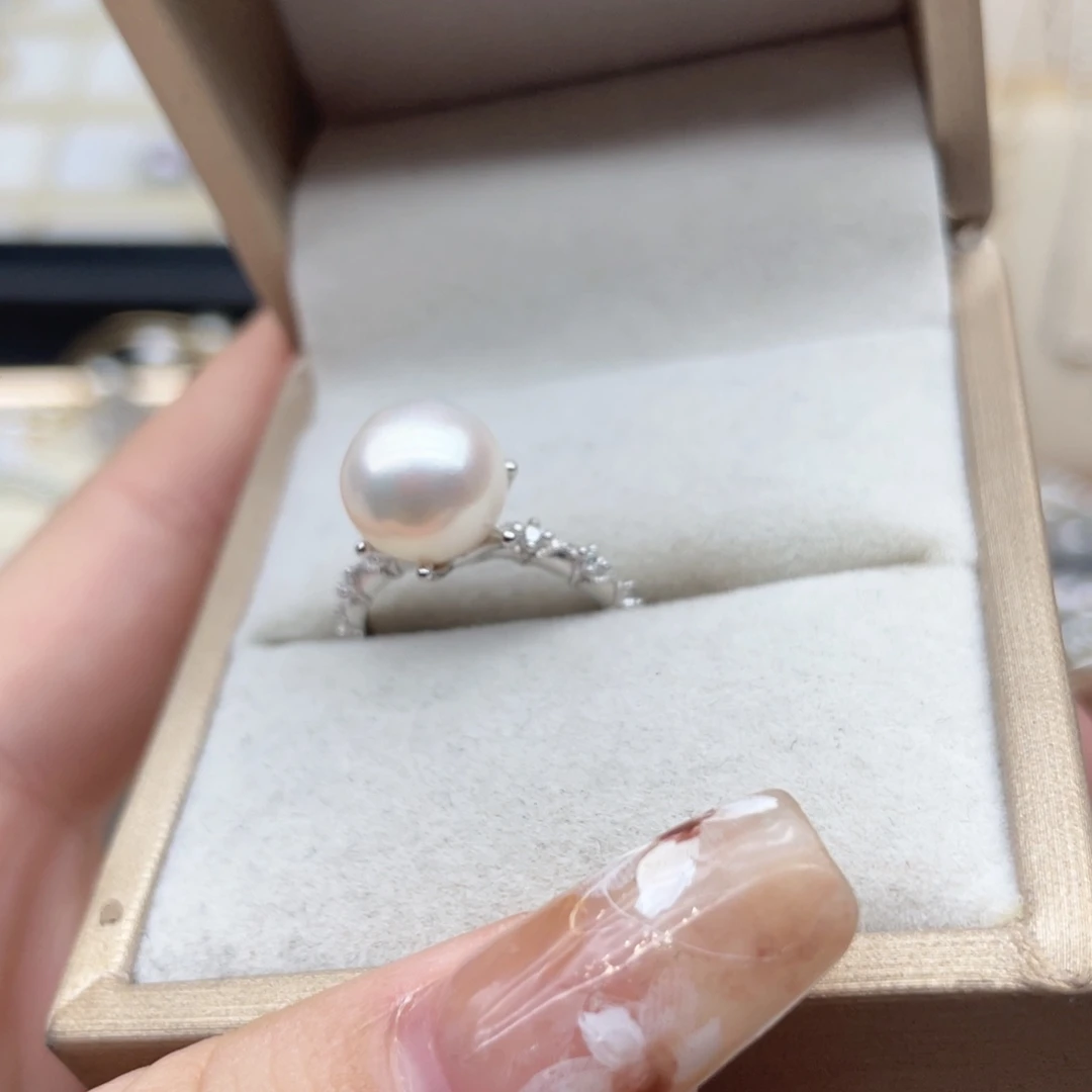 戒指海水珍珠银S925镶嵌Z53