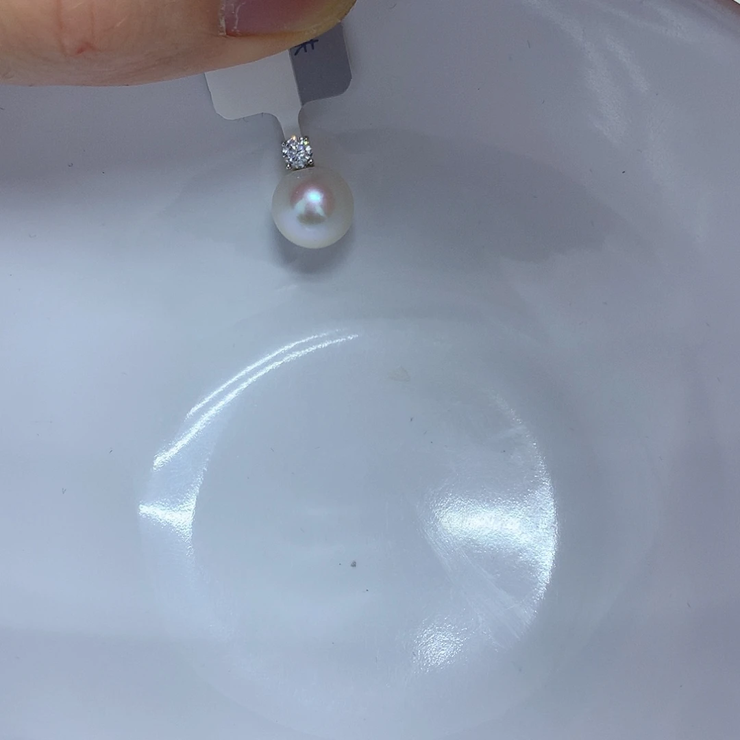 吊坠(不含链)淡水珍珠银S925镶嵌9-10
