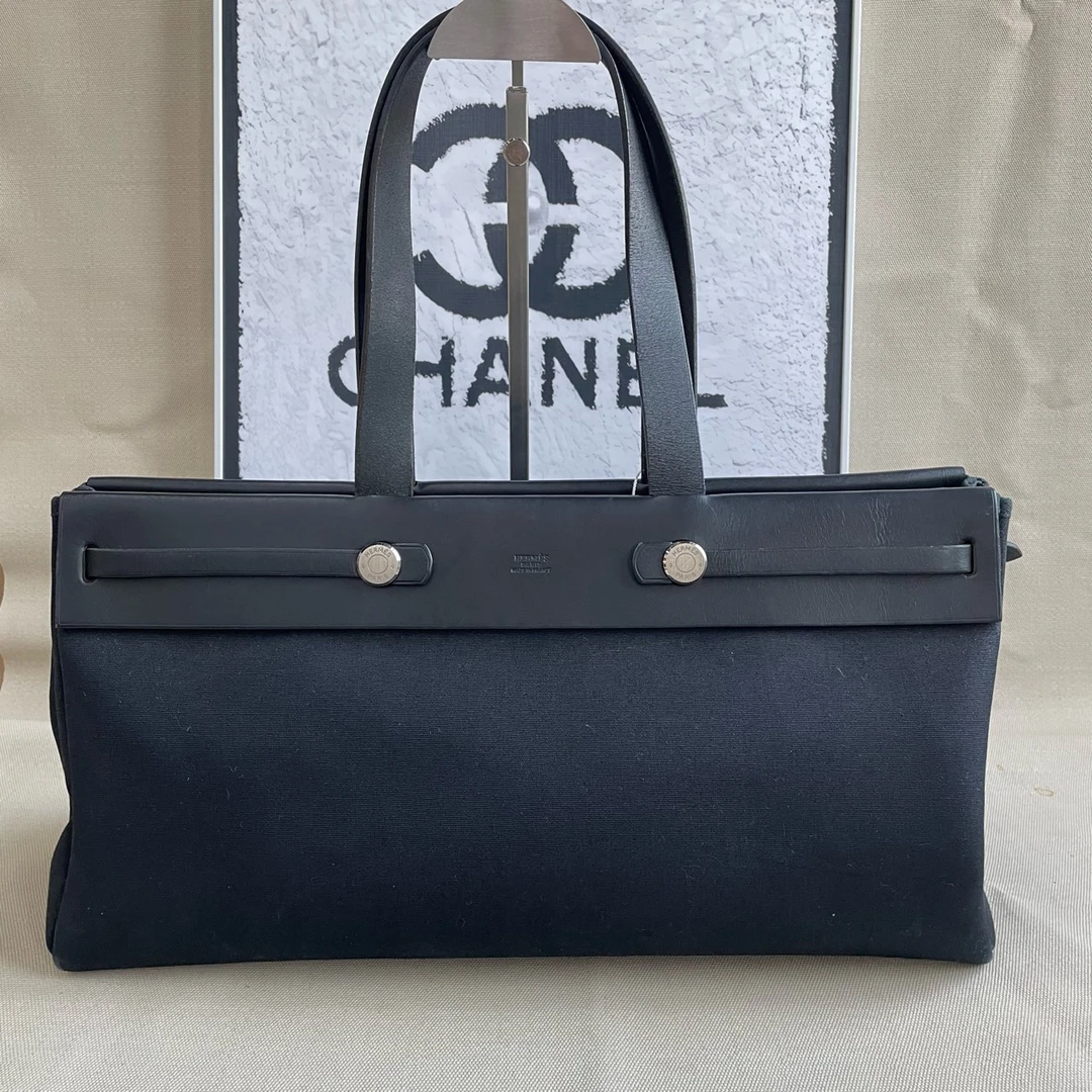 99新 Hermes/爱马仕 【杨贵妃专属】黑色横版herbag单肩包