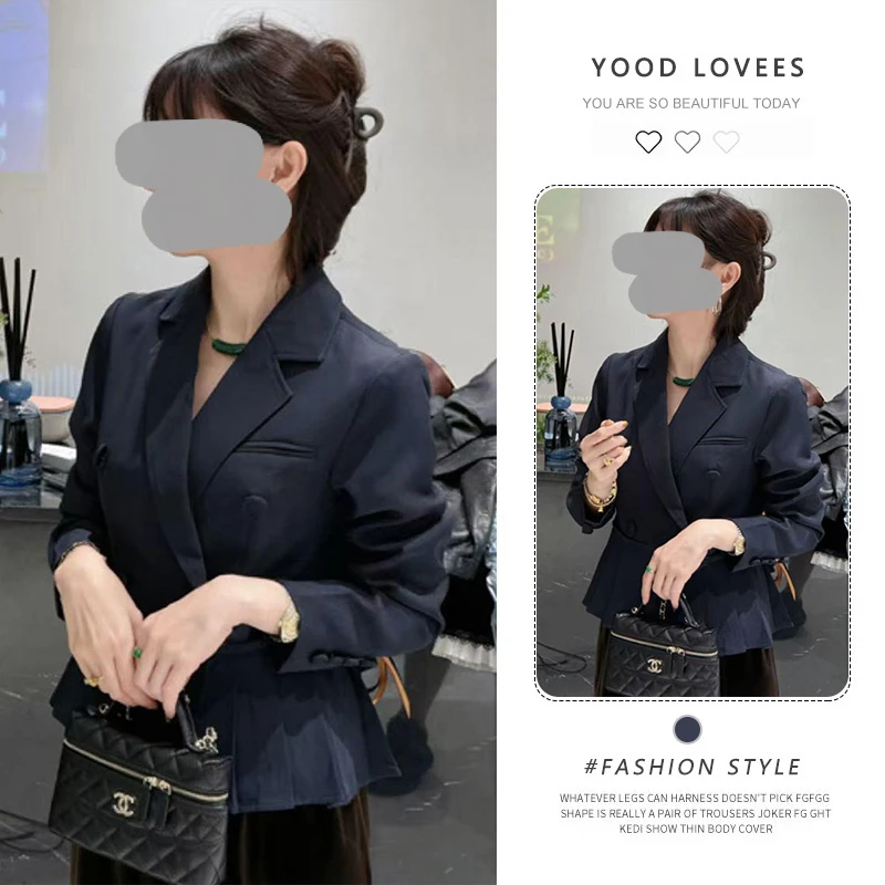 高级感气质翻领收腰正肩西装上衣女春秋新款通勤风显瘦百搭短外套