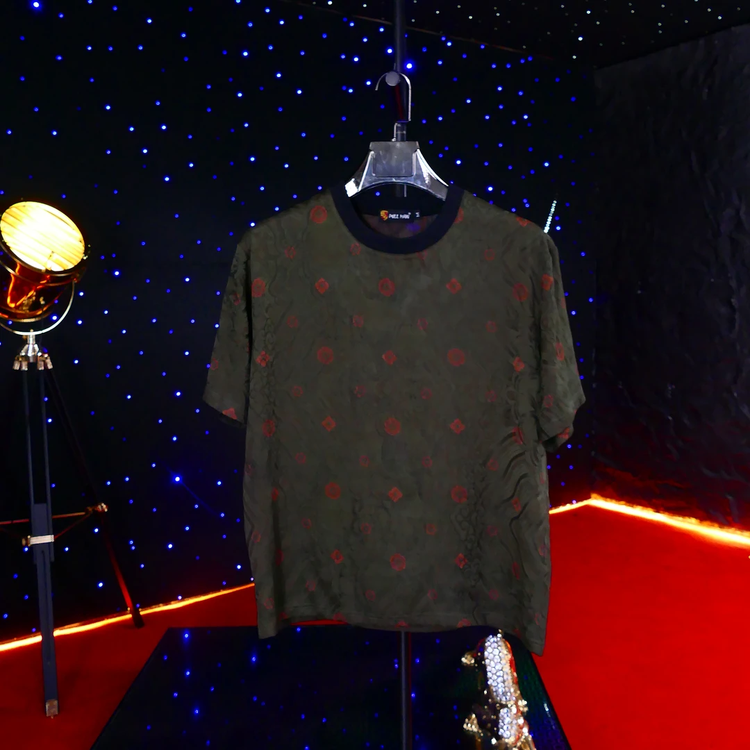 PULLMAN新款香云纱墨绿T恤男装