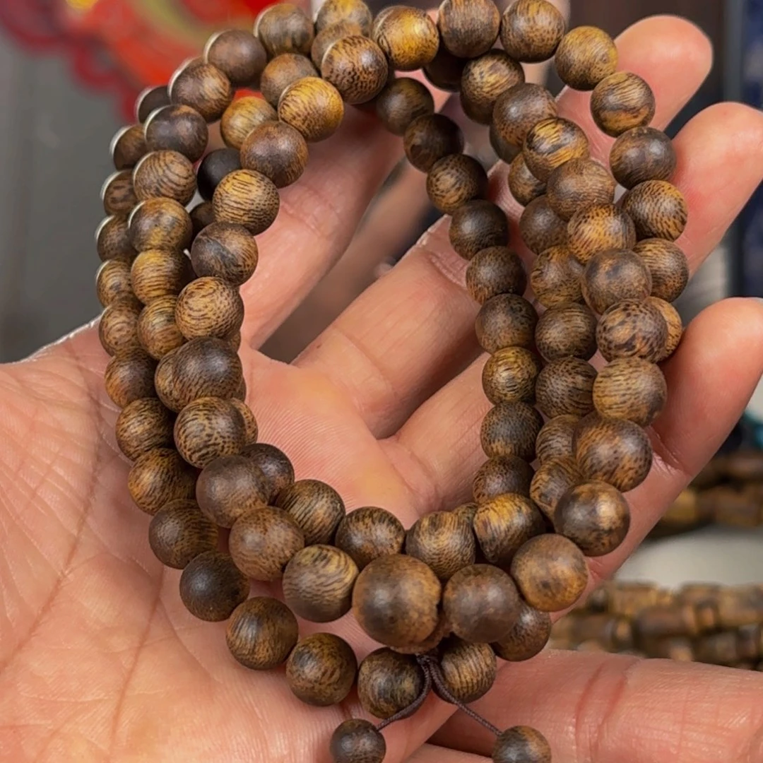 沉香手串是**啊海南老白棋九九沉圆珠多圈卡9+保43克