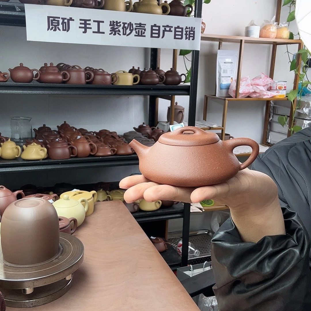 紫砂茶壶大红泥纳瓢