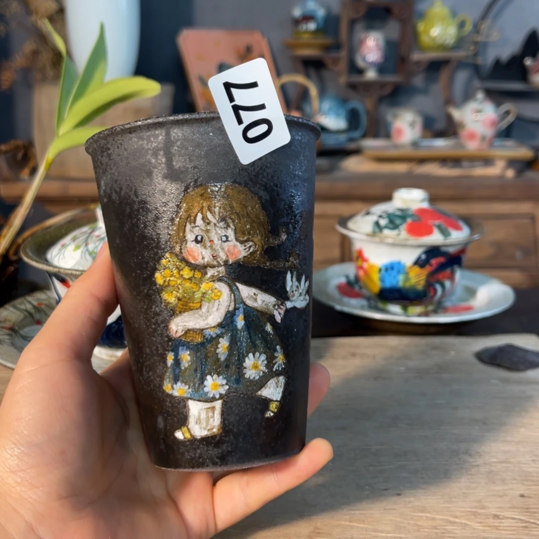 壶素浅陶瓷手工手绘