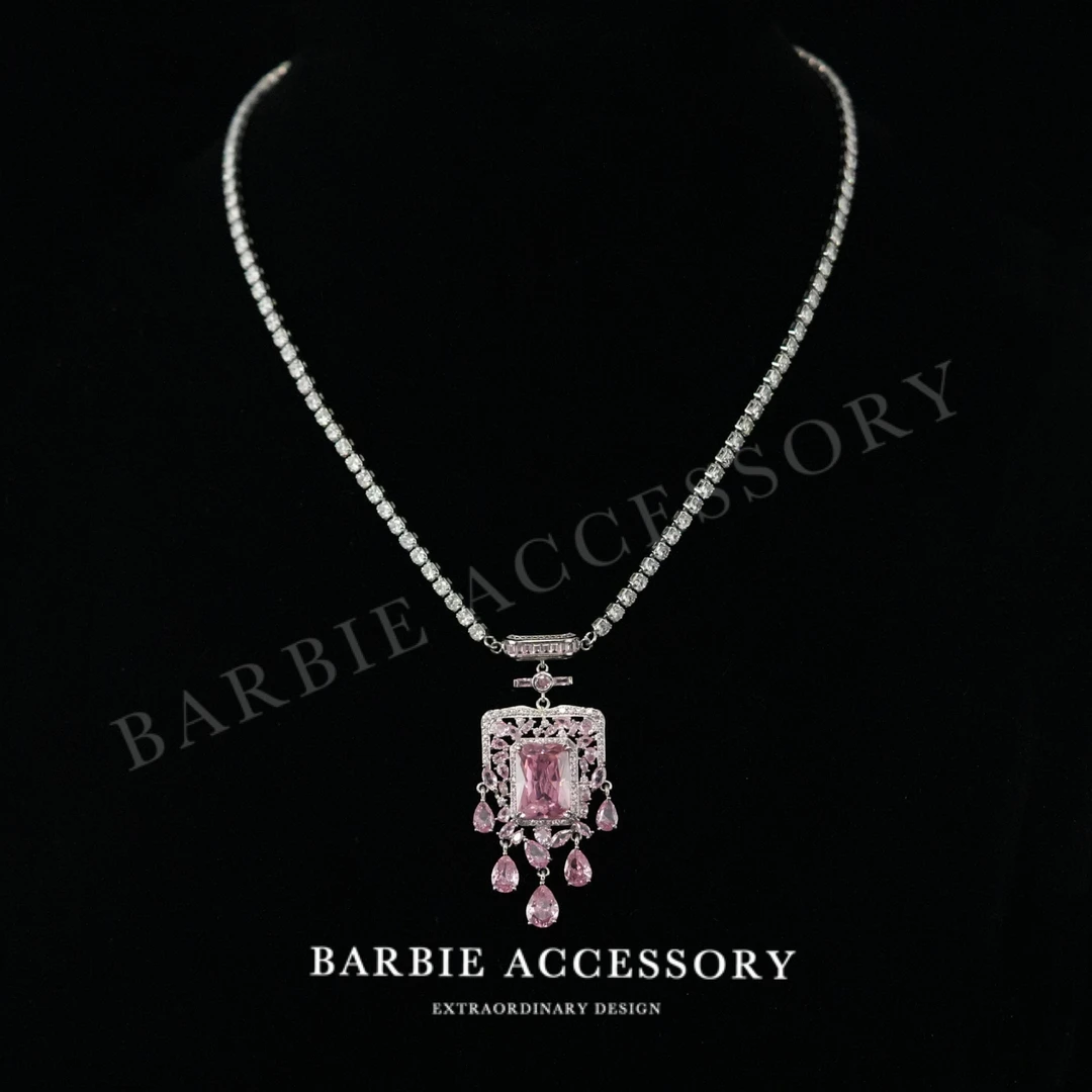 铜合金合成锆石项链 【紫星香瓶】法式既视感设计款高级感项链