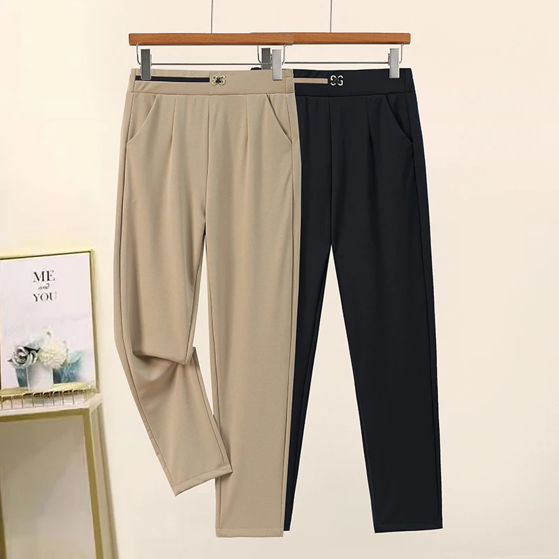 妈妈春装洋气高腰直筒裤中年女装新款小脚裤2025年春季休闲长裤子