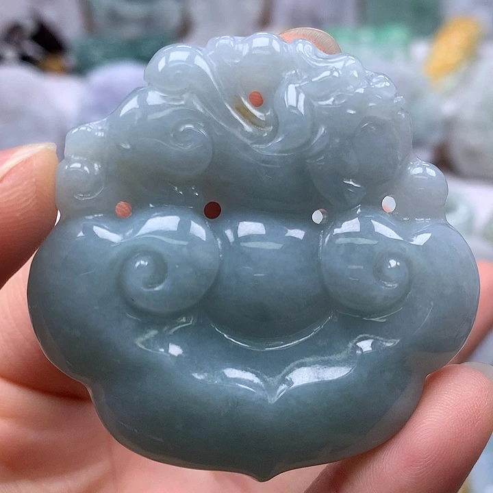 翡翠未镶嵌颈饰大如意两面工艺福利洒黄翡福利