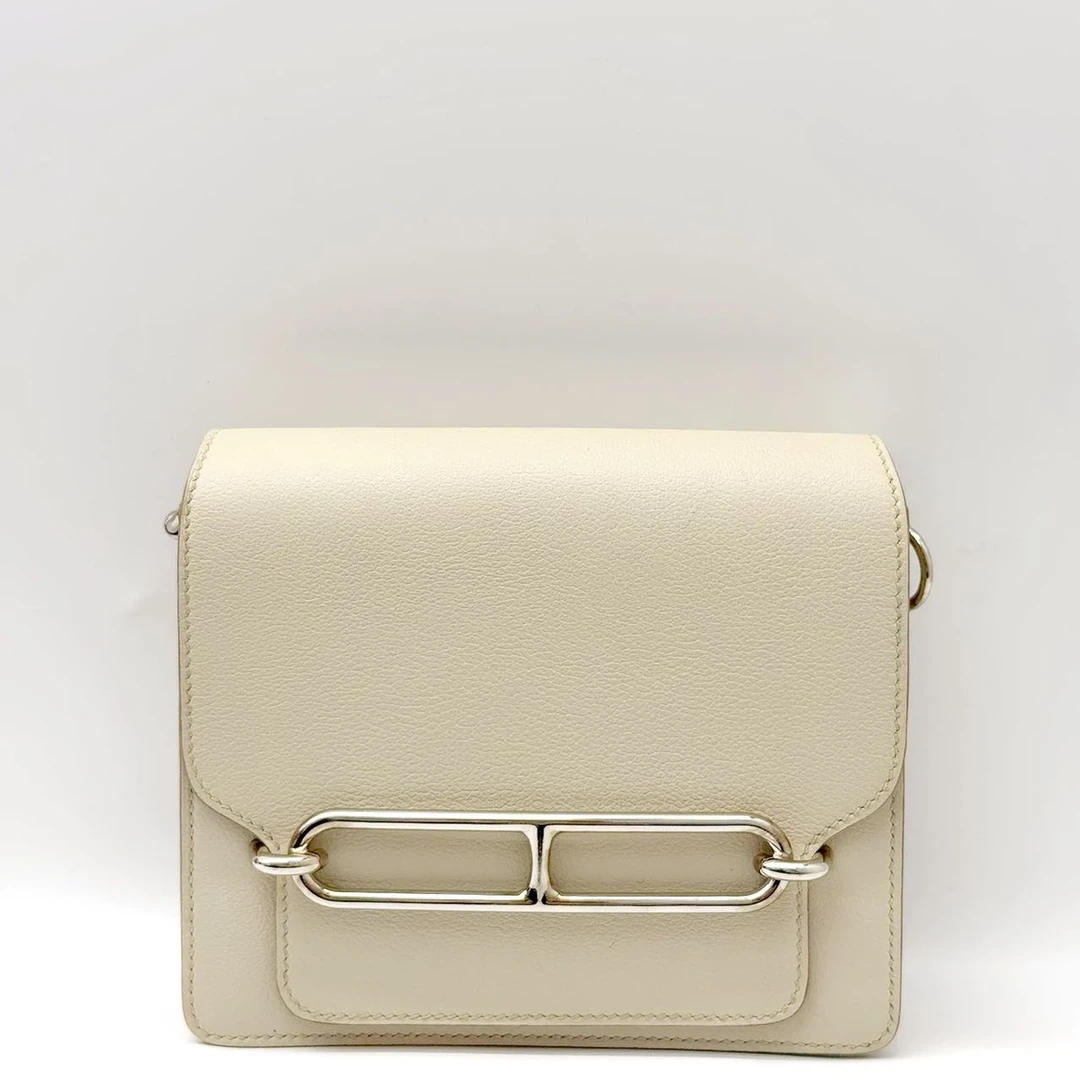 99新 Hermes/爱马仕 roulis19 冰川白 银扣 evercolor C刻