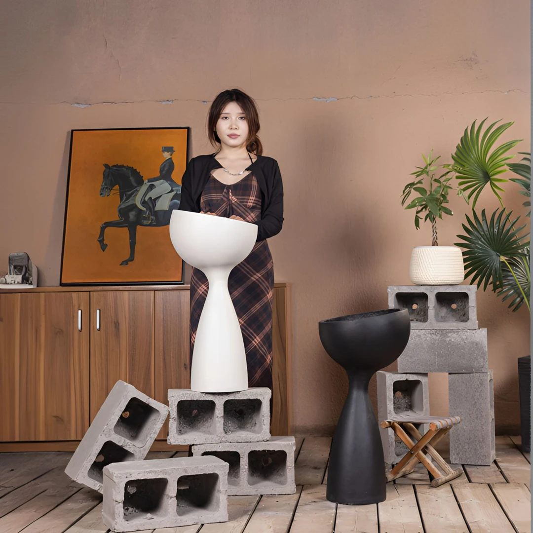 友圃【设计师推荐款】镁泥花盆客厅阳台庭院民宿酒店造景水泥花盆