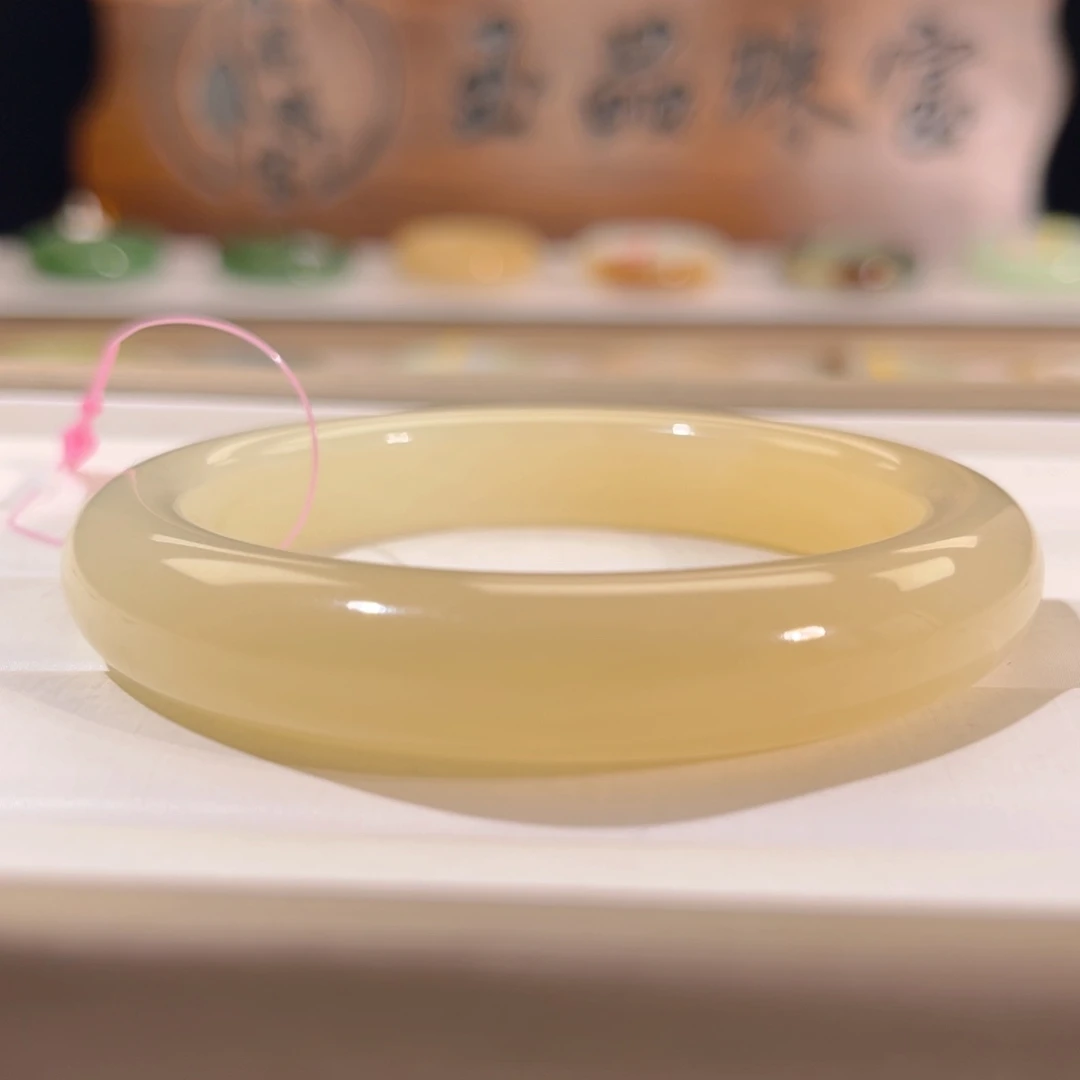 和田玉未镶嵌手镯  「冰蜂蜜水」