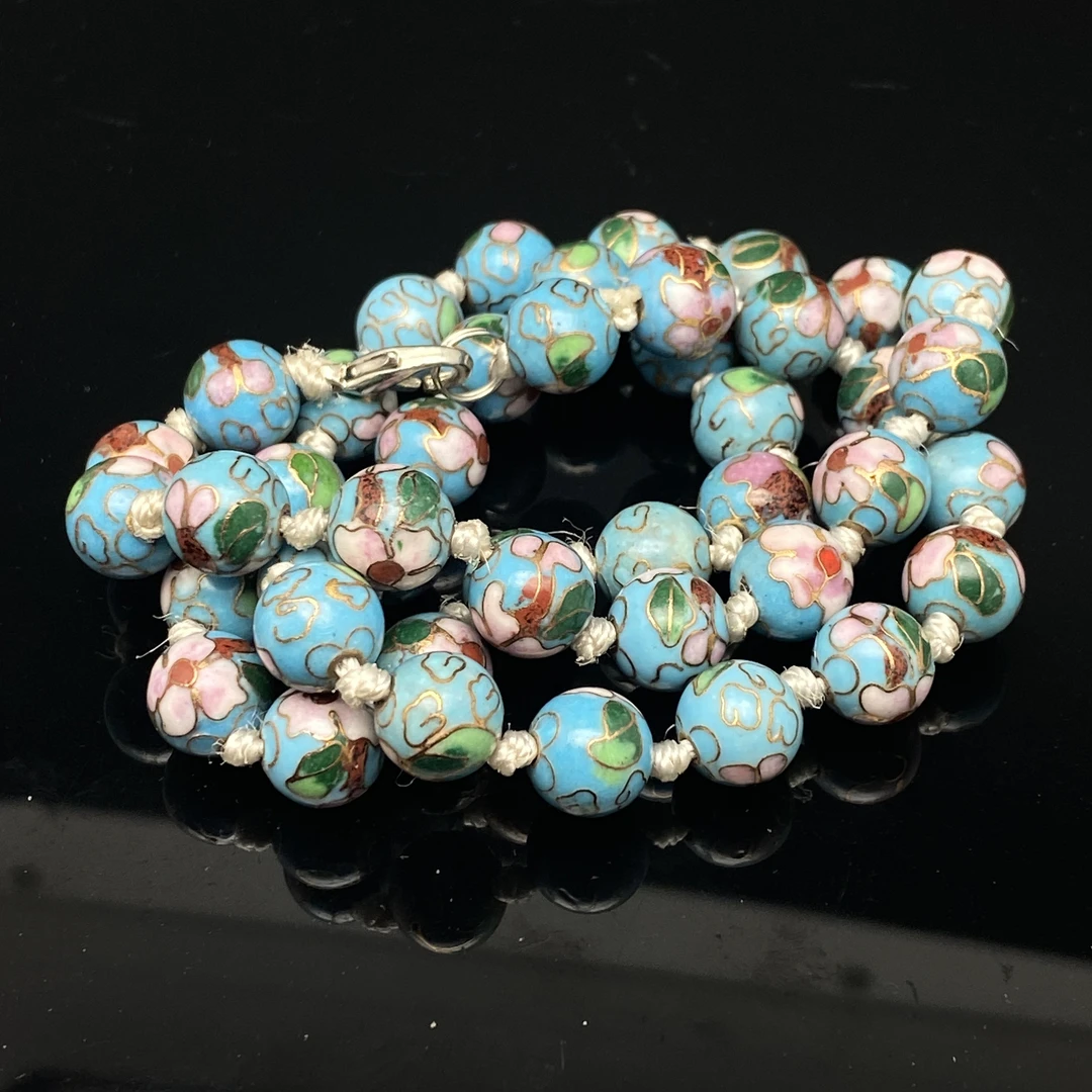 B0705GMD810景泰蓝圆珠项链