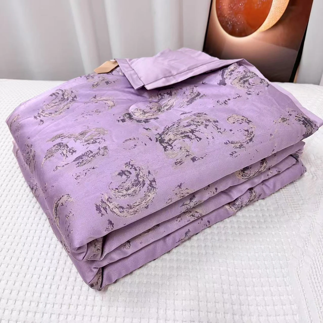 魅影奢华-深紫色棉麻四季被2*2.3米（4斤左右）