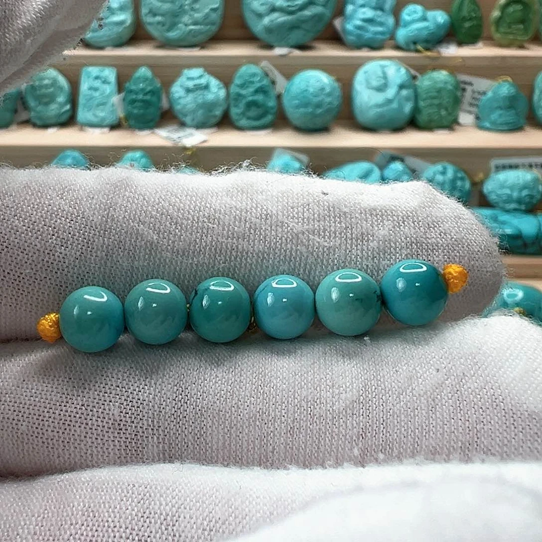 未镶嵌绿松石圆珠6.6mm