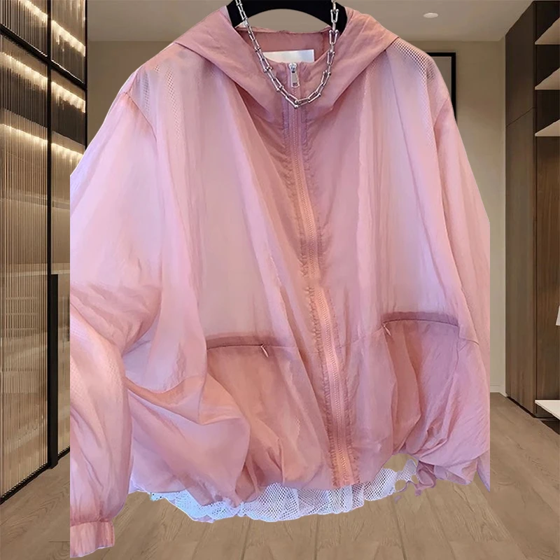 2025年夏季新款轻薄防晒服女外穿韩版宽松百搭防紫外线短外套上衣