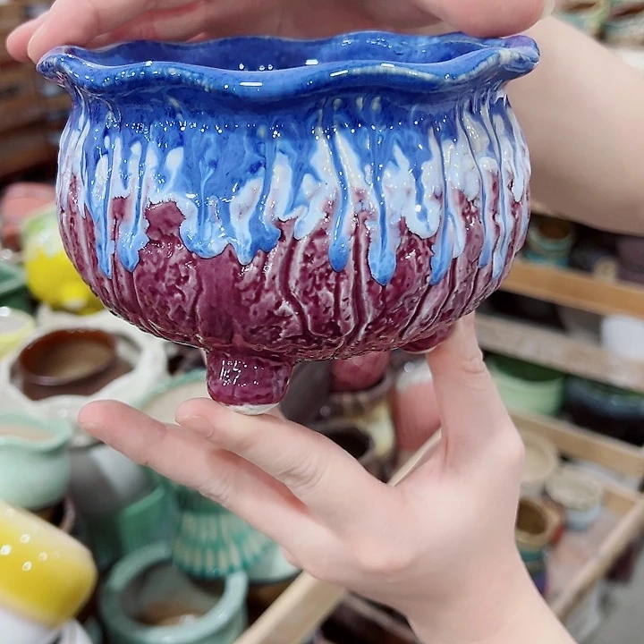 有孔，凑单福利满10元发货陶瓷多肉花盆！