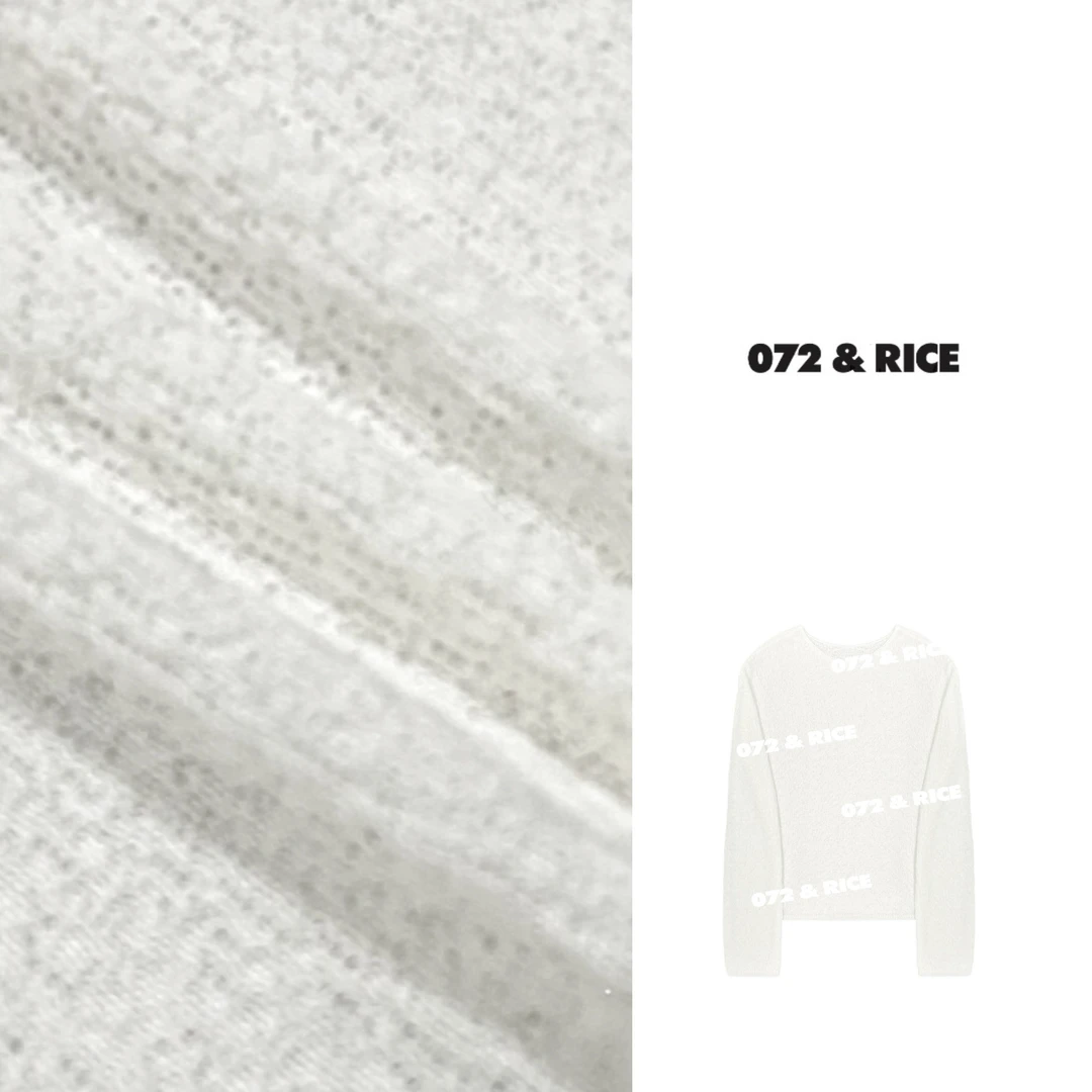 072 & RICE【白雪】莱赛尔+亚麻 夏季休闲圆领针织衫 32SJ75