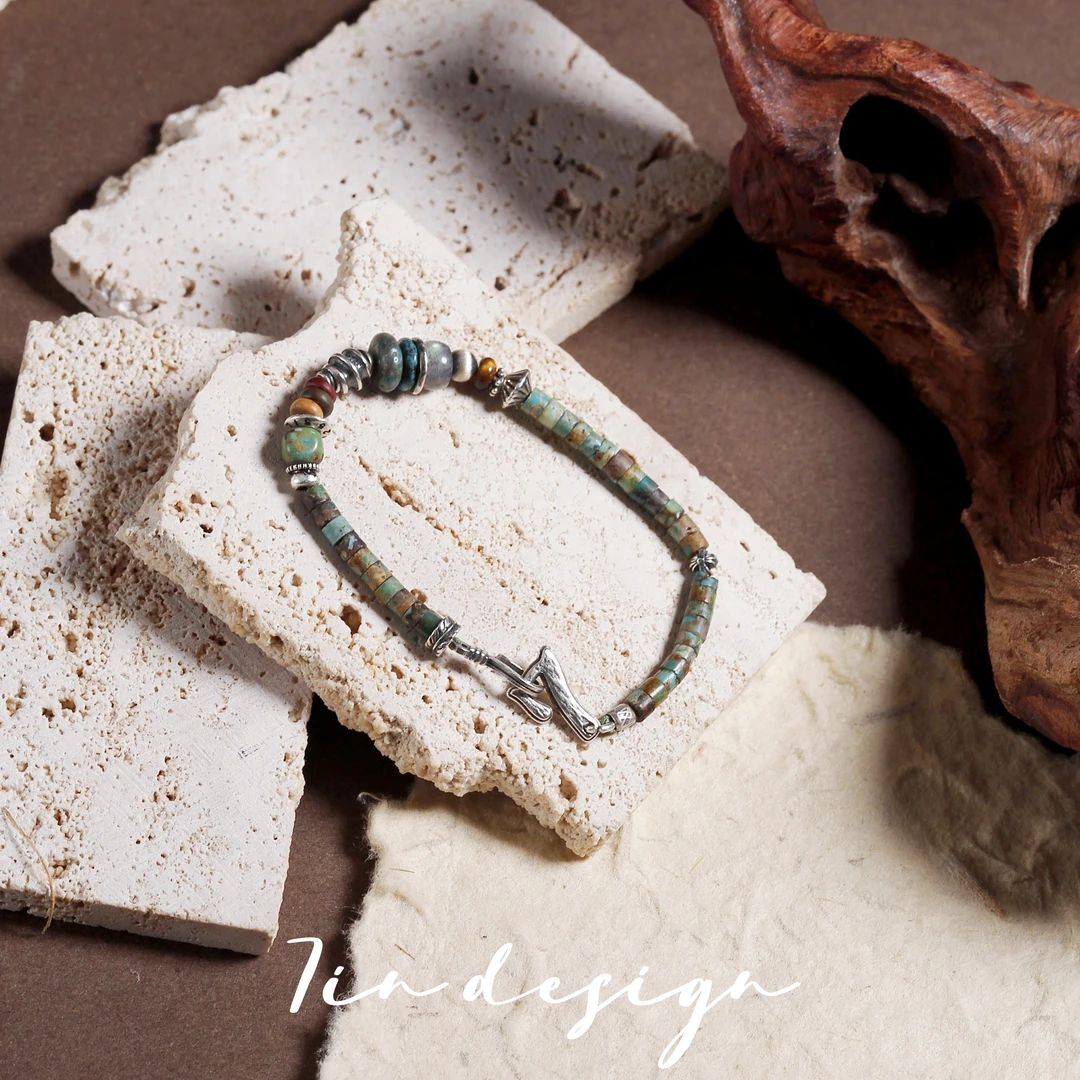 925银手链 7in【青木】原创小众设计复古手作s925情侣手链