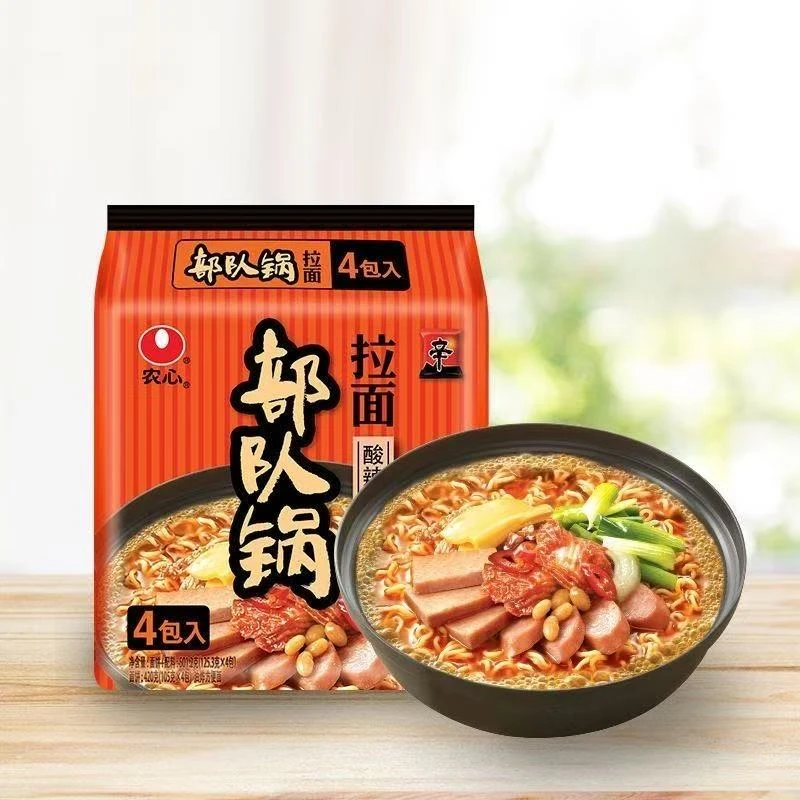 26年2月到期农心部队锅酸辣火腿味正宗韩式风味辛拉面袋装472g